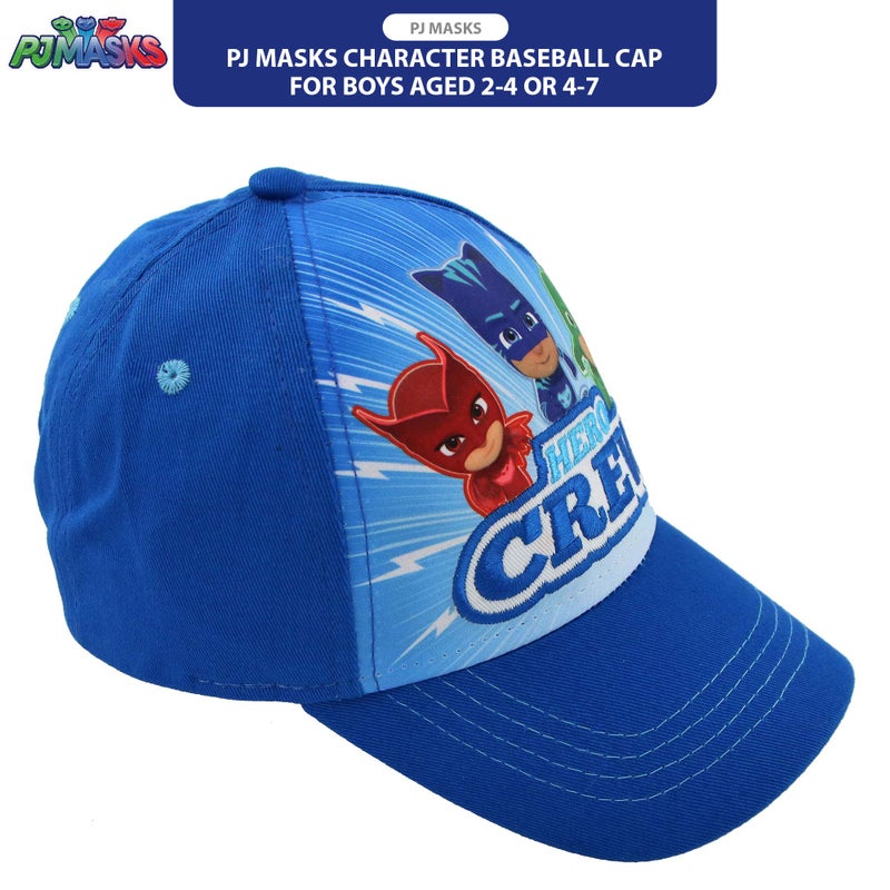 PJMASKS PJ Masks Boys Cotton Baseball Cap with Embroidery (Ages 2-7), Size Age 2-4, Pj Masks Blue - Image 3